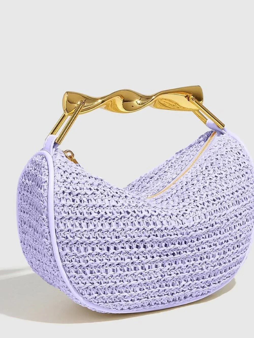 Mini Handmade Straw Crossbody Bags for Women Summer Beach Satchel Purse Fashion - Picture 2 of 6